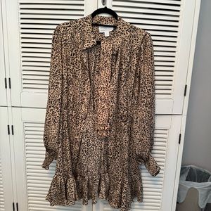Anthropologie dress with matching belt, size M, cheetah, lightly worn